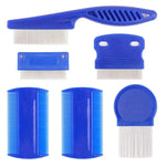 6pcs /Set Pet Flea Comb Stainless Steel Pin Dense Tooth Cat Dog Comb - Trustpick