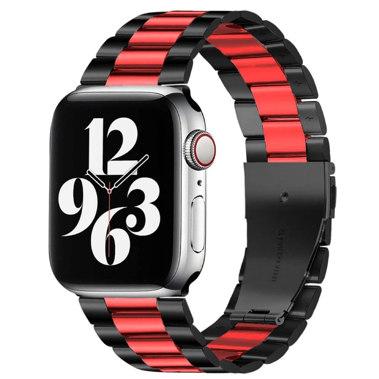 適用於 Apple Watch Series 10 42mm / 9&8&7 41mm / SE 3&SE 2&6&SE&5&4 40mm / 3&2&1 38mm 折疊扣三珠不鏽鋼錶帶