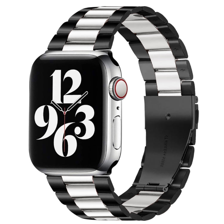 適用於 Apple Watch Series 10 42mm / 9&8&7 41mm / SE 3&SE 2&6&SE&5&4 40mm / 3&2&1 38mm 折疊扣三珠不鏽鋼錶帶