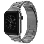 適用於 Apple Watch Series 10 42mm / 9&8&7 41mm / SE 3&SE 2&6&SE&5&4 40mm / 3&2&1 38mm 折疊扣三珠不鏽鋼錶帶