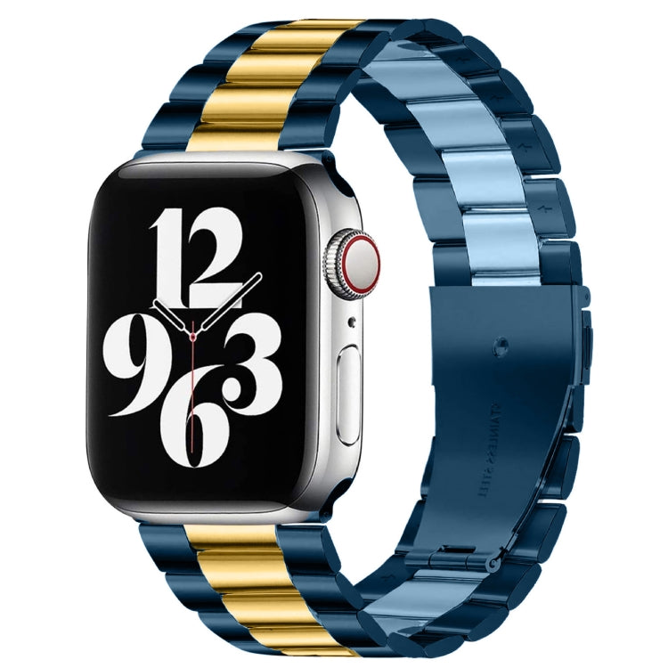 適用於 Apple Watch Series 10 42mm / 9&8&7 41mm / SE 3&SE 2&6&SE&5&4 40mm / 3&2&1 38mm 折疊扣三珠不鏽鋼錶帶