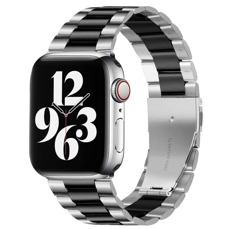 適用於 Apple Watch Series 10 42mm / 9&8&7 41mm / SE 3&SE 2&6&SE&5&4 40mm / 3&2&1 38mm 折疊扣三珠不鏽鋼錶帶