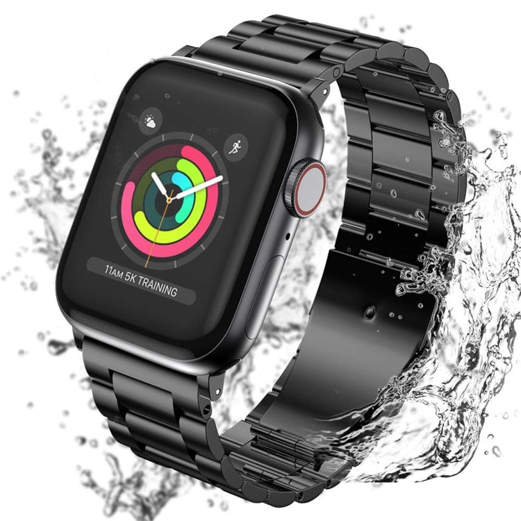 適用於 Apple Watch Series 10 42mm / 9&8&7 41mm / SE 3&SE 2&6&SE&5&4 40mm / 3&2&1 38mm 折疊扣三珠不鏽鋼錶帶