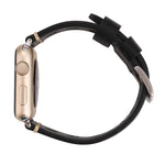 適用於 Apple Watch Series 10 42mm / 9&8&7 41mm / SE 3&SE 2&6&SE&5&4 40mm / 3&2&1 38mm 復古孔真皮手錶錶帶，適用於 38mm