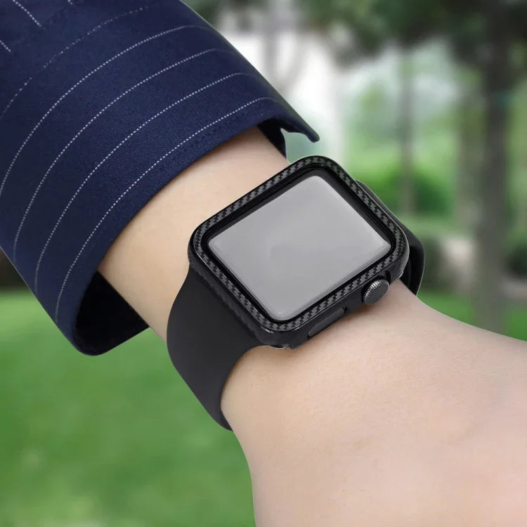 PC 碳纖維框架保護殼，適用於 Apple Watch Series 6 / 5 / 4 / Watch SE 40mm