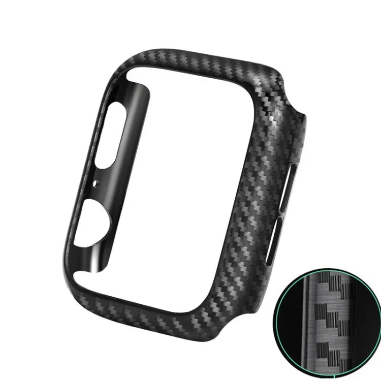 PC 碳纖維框架保護殼，適用於 Apple Watch Series 6 / 5 / 4 / Watch SE 44mm