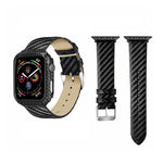 真皮碳纖維錶帶，適用於 Apple Watch Series 5 & 4 40mm 及 Series 3 & 2 & 1 38mm