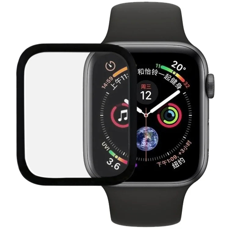 9H 3D 邊緣膠全屏鋼化玻璃膜，適用於 Apple Watch Series 6 / 5 / 4 / Watch SE 40mm，適用於 Apple Watch Series 6 / 5 / 4 / Watch SE 40mm
