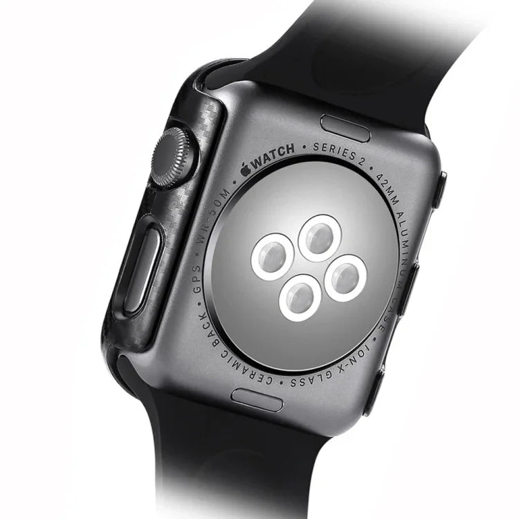 PC 碳纖維框架保護殼，適用於 Apple Watch Series 3 & 2 & 1 42mm