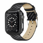 真皮碳纖維錶帶 + 框架，適用於 Apple Watch Series 3 & 2 & 1 38mm