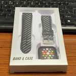 真皮碳纖維錶帶 + 錶框，適用於 Apple Watch Series 3 & 2 & 1 42mm，Apple Watch Series 3 & 2 & 1 42mm
