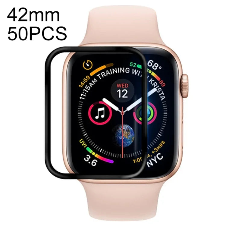 50 片裝適用於 Apple Watch Series 3 / 2 / 1 42mm 軟性 PET 膜全覆蓋螢幕保護貼，適用於 Apple Watch Series 3 / 2 / 1 42mm