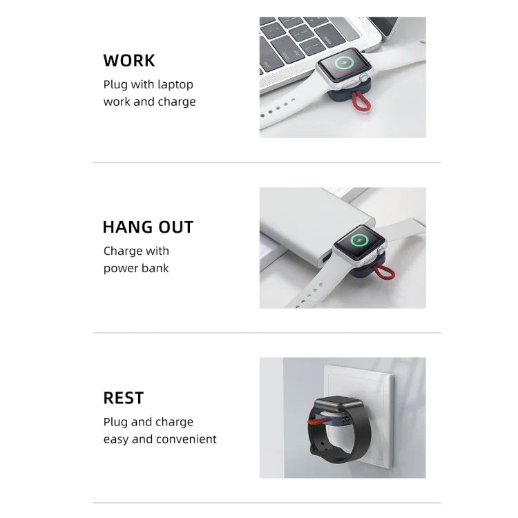 ROCK W26 便攜磁吸無線充電器，適用於 Apple Watch，W26 USB 介面