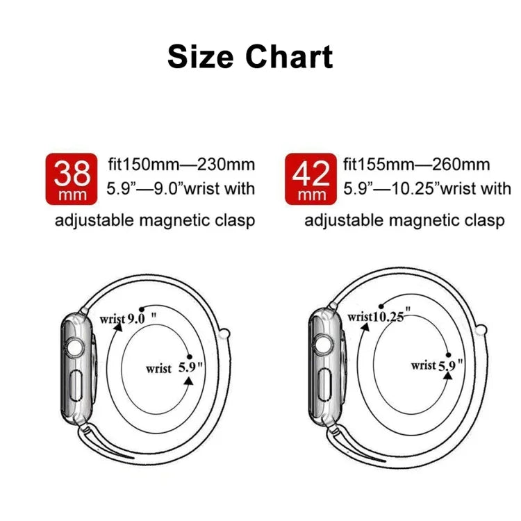 變色磁吸尼龍錶帶，適用於 Apple Watch Series 7 41mm / 6 & SE & 5 & 4 40mm / 3 & 2 & 1 38mm，40mm