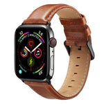 黑色扣環皮革錶帶，適用於 Apple Watch Series 10 42mm / 9&8&7 41mm / SE 3&SE 2&6&SE&5&4 40mm / 3&2&1 38mm，適用於 Apple Watch Series 8&7 41mm / SE 2&6&SE&5&4 40mm / 3&2&1 38mm