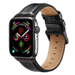 黑色扣環皮革錶帶，適用於 Apple Watch Ultra 49mm & Watch Ultra 2 49mm / Series 10 46mm / 9&8&7 45mm / SE 3&SE 2&6&SE&5&4 44mm / 3&2&1 42mm，適用於 Apple Watch Ultra 49mm / Series 8&7 45mm / SE 2&6&SE&5&4 44mm / 3&2&1 42mm