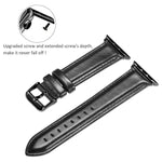 黑色扣環皮革錶帶，適用於 Apple Watch Ultra 49mm & Watch Ultra 2 49mm / Series 10 46mm / 9&8&7 45mm / SE 3&SE 2&6&SE&5&4 44mm / 3&2&1 42mm，適用於 Apple Watch Ultra 49mm / Series 8&7 45mm / SE 2&6&SE&5&4 44mm / 3&2&1 42mm