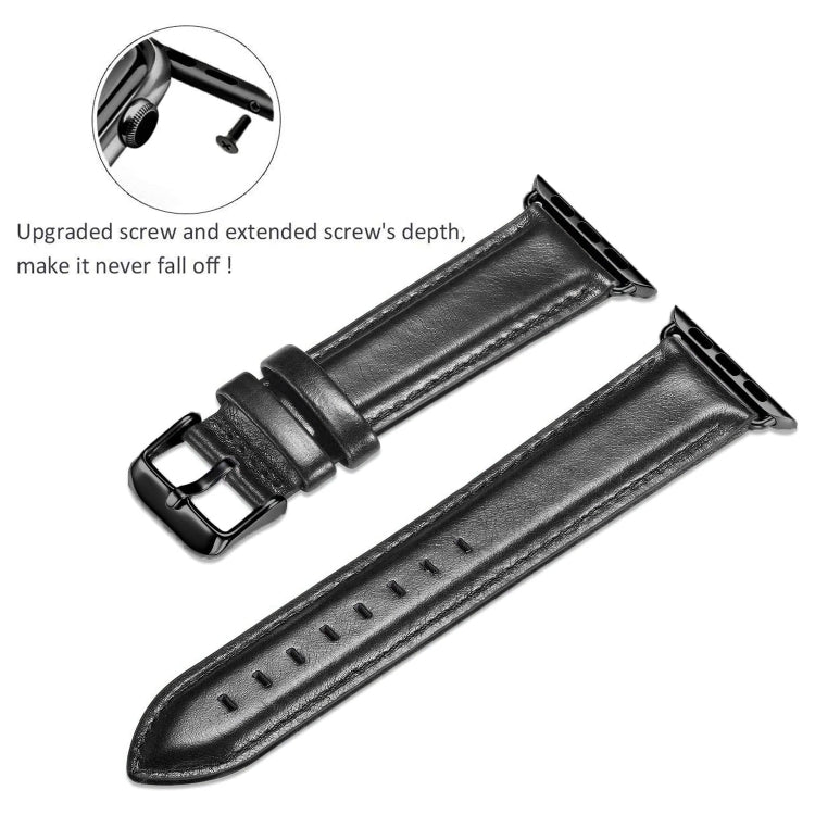 黑色扣環皮革錶帶，適用於 Apple Watch Ultra 49mm & Watch Ultra 2 49mm / Series 10 46mm / 9&8&7 45mm / SE 3&SE 2&6&SE&5&4 44mm / 3&2&1 42mm，適用於 Apple Watch Ultra 49mm / Series 8&7 45mm / SE 2&6&SE&5&4 44mm / 3&2&1 42mm