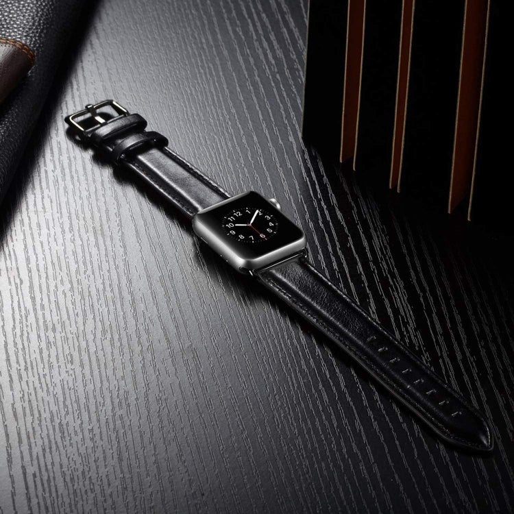 黑色扣環皮革錶帶，適用於 Apple Watch Ultra 49mm & Watch Ultra 2 49mm / Series 10 46mm / 9&8&7 45mm / SE 3&SE 2&6&SE&5&4 44mm / 3&2&1 42mm，適用於 Apple Watch Ultra 49mm / Series 8&7 45mm / SE 2&6&SE&5&4 44mm / 3&2&1 42mm