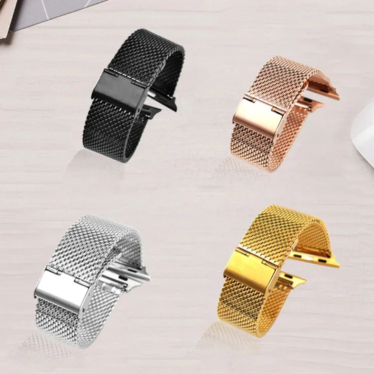 304 不鏽鋼米蘭錶帶帶接頭，適用於 Apple Watch Series 10 42mm / 9&8&7 41mm / SE 3&SE 2&6&SE&5&4 40mm / 3&2&1 38mm，適用於 Apple Watch Series 7 41mm / & 6 & SE & 5 & 4 40mm