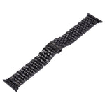 隱藏式蝴蝶扣 7 珠不鏽鋼錶帶，適用於 Apple Watch 42mm（銀色金色），20mm 女款