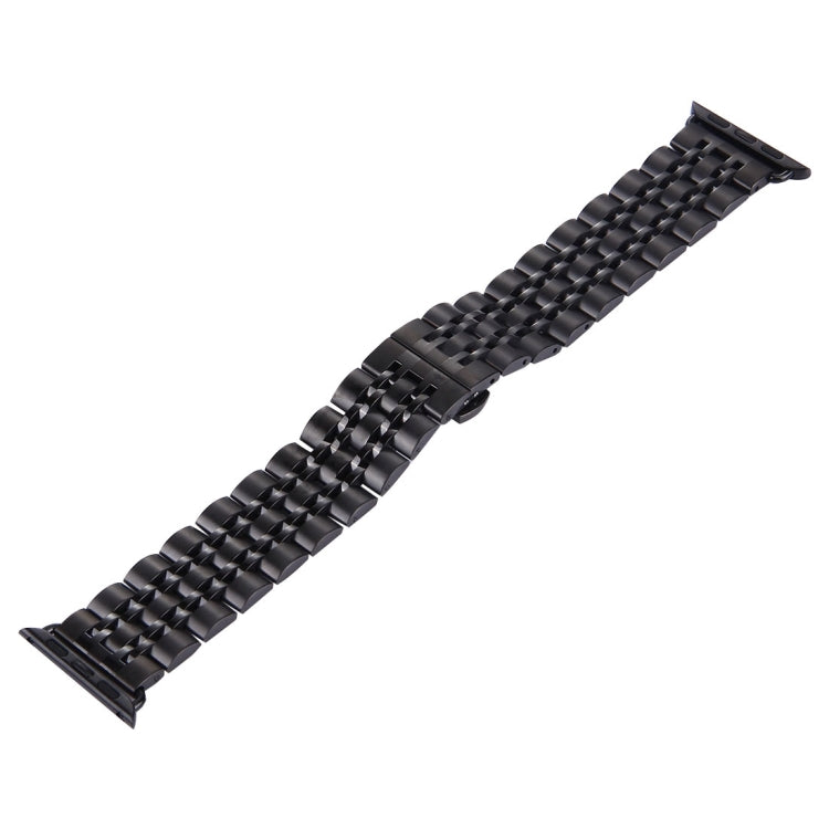 隱藏式蝴蝶扣 7 珠不鏽鋼錶帶，適用於 Apple Watch 42mm（銀色金色），20mm 女款