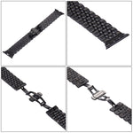 隱藏式蝴蝶扣 7 珠不鏽鋼錶帶，適用於 Apple Watch 42mm（銀色金色），20mm 女款