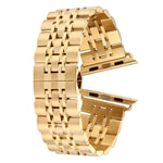 隱藏式蝴蝶扣 7 珠不鏽鋼錶帶，適用於 Apple Watch 42mm（銀色金色），20mm 女款