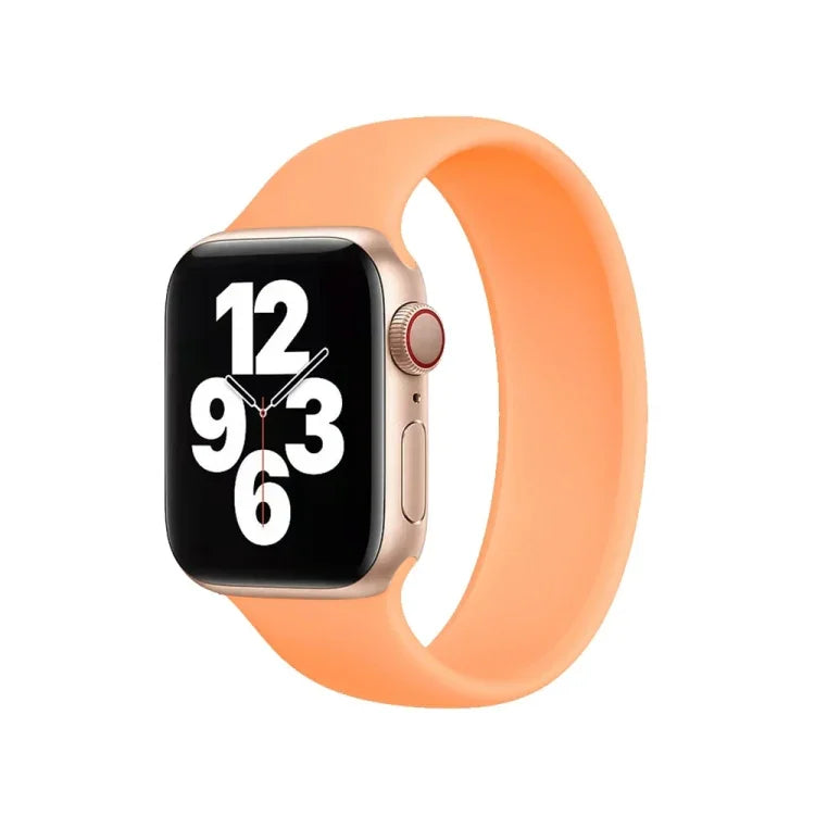 適用於 Apple Watch Series 10 42mm / 9&8&7 41mm / SE 3&SE 2&6&SE&5&4 40mm / 3&2&1 38mm 純色彈性矽膠錶帶，尺寸：S 130mm