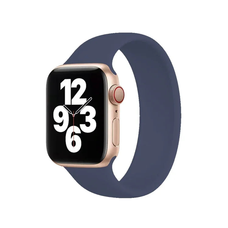 適用於 Apple Watch Series 10 42mm / 9&8&7 41mm / SE 3&SE 2&6&SE&5&4 40mm / 3&2&1 38mm 純色彈性矽膠錶帶，尺寸：S 130mm
