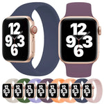 適用於 Apple Watch Series 10 42mm / 9&8&7 41mm / SE 3&SE 2&6&SE&5&4 40mm / 3&2&1 38mm 純色彈性矽膠錶帶，尺寸：S 130mm