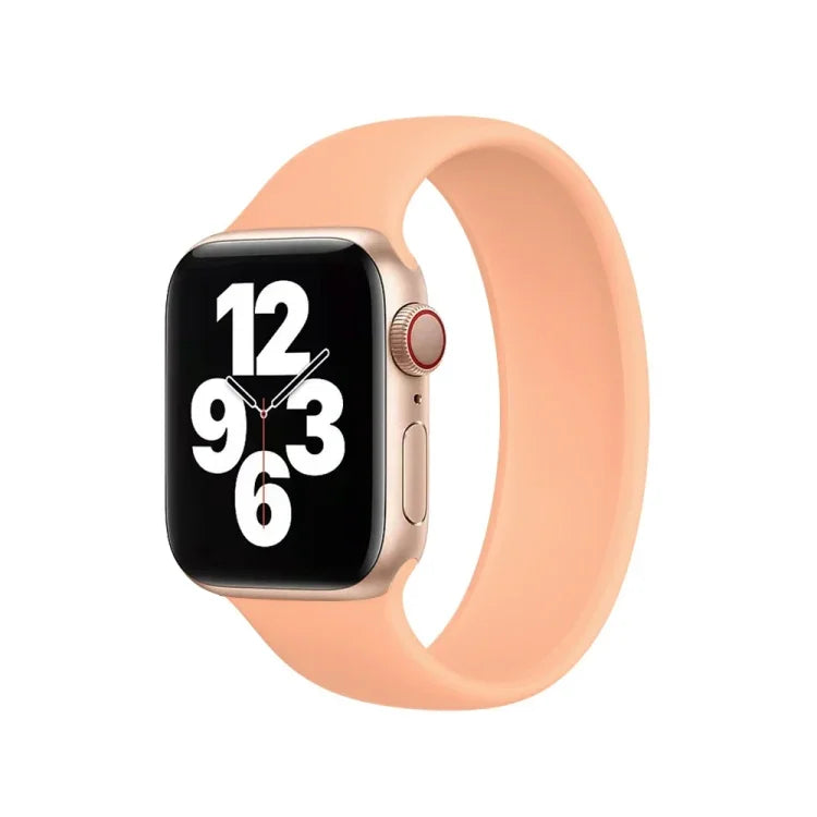 適用於 Apple Watch Series 10 42mm / 9&8&7 41mm / SE 3&SE 2&6&SE&5&4 40mm / 3&2&1 38mm 純色彈性矽膠錶帶，尺寸：M 143mm
