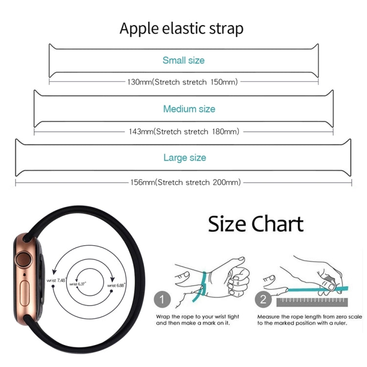 Apple Watch Series 10 42mm / 9&8&7 41mm / SE 3&SE 2&6&SE&5&4 40mm / 3&2&1 38mm 純色彈性矽膠錶帶，尺寸：L 156mm