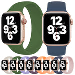 Apple Watch Series 10 42mm / 9&8&7 41mm / SE 3&SE 2&6&SE&5&4 40mm / 3&2&1 38mm 純色彈性矽膠錶帶，尺寸：L 156mm