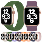 適用於 Apple Watch Ultra 49毫米 & Watch Ultra 2 49毫米 / Series 10 46毫米 / 9&8&7 45毫米 / SE 3&SE 2&6&SE&5&4 44毫米 / 3&2&1 42毫米 純色彈性矽膠錶帶，尺寸：S 130毫米