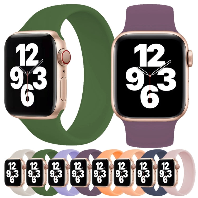 適用於 Apple Watch Ultra 49毫米 & Watch Ultra 2 49毫米 / Series 10 46毫米 / 9&8&7 45毫米 / SE 3&SE 2&6&SE&5&4 44毫米 / 3&2&1 42毫米 純色彈性矽膠錶帶，尺寸：S 130毫米