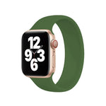Apple Watch Ultra 49mm 及 Watch Ultra 2 49mm / Series 10 46mm / 9&8&7 45mm / SE 3&SE 2&6&SE&5&4 44mm / 3&2&1 42mm 純色彈性矽膠錶帶，尺寸：M 143mm