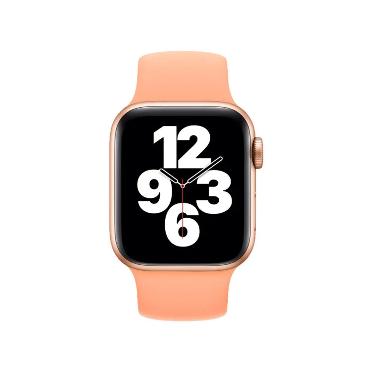 Apple Watch Ultra 49mm 及 Watch Ultra 2 49mm / Series 10 46mm / 9&8&7 45mm / SE 3&SE 2&6&SE&5&4 44mm / 3&2&1 42mm 純色彈性矽膠錶帶，尺寸：M 143mm