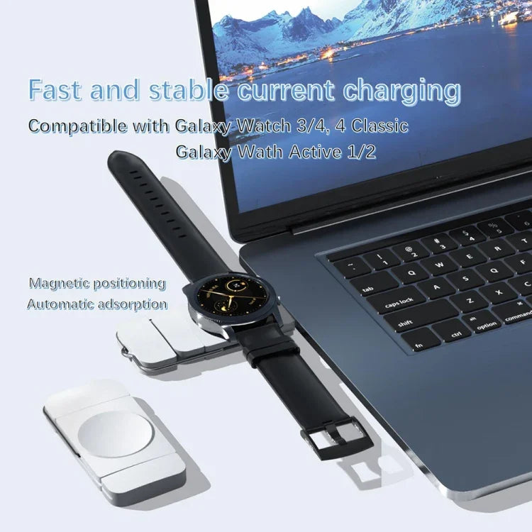U8S USB / Type-C 磁吸無線充電器 快充 適用於 Samsung Watch 3 / 4、4 Classic、Active 1 / 2