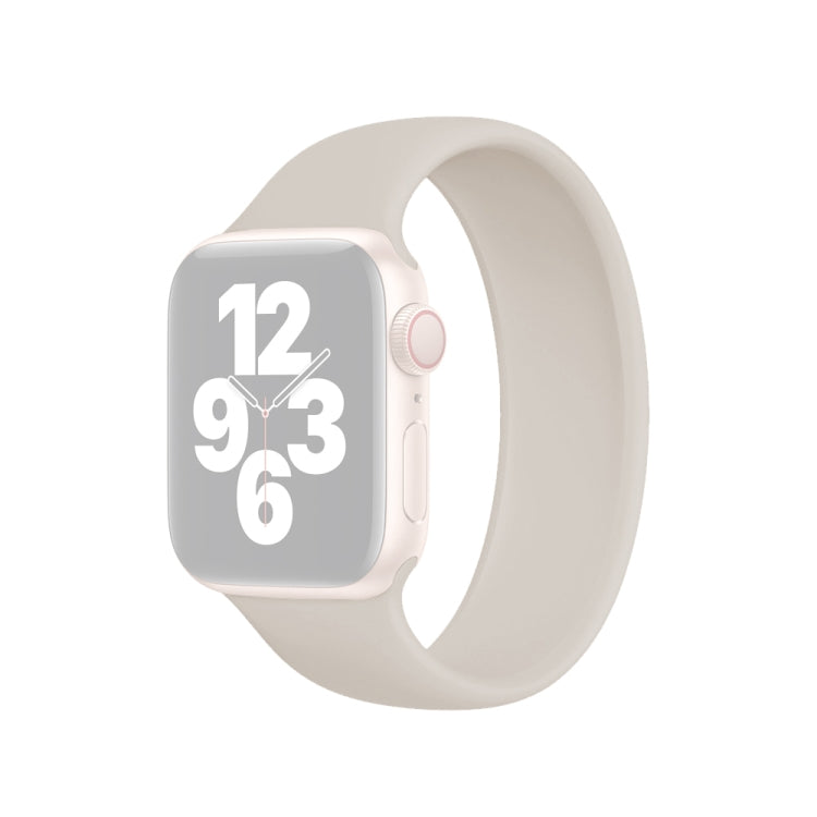 適用 Apple Watch Ultra 49mm & Watch Ultra 2 49mm / Series 10 46mm / 9&8&7 45mm / SE 3&SE 2&6&SE&5&4 44mm / 3&2&1 42mm 純色彈性矽膠錶帶，尺寸：L 156mm