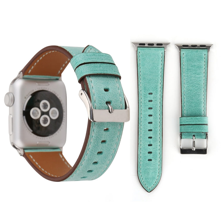 適用於 Apple Watch Series 10 42mm / 9&8&7 41mm / SE 3&SE 2&6&SE&5&4 40mm / 3&2&1 38mm 新鮮風格真皮錶帶，38mm
