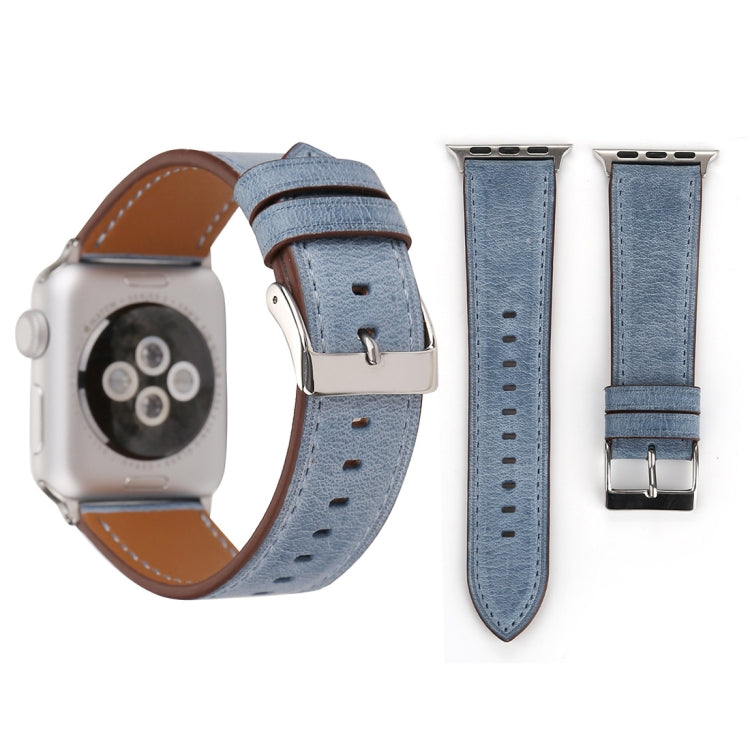 適用於 Apple Watch Series 10 42mm / 9&8&7 41mm / SE 3&SE 2&6&SE&5&4 40mm / 3&2&1 38mm 新鮮風格真皮錶帶，38mm