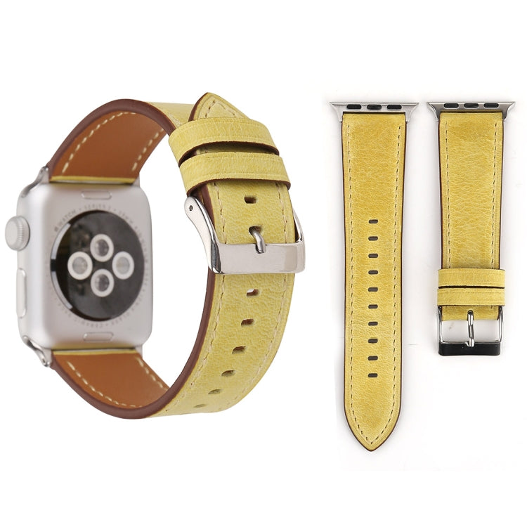 適用於 Apple Watch Series 10 42mm / 9&8&7 41mm / SE 3&SE 2&6&SE&5&4 40mm / 3&2&1 38mm 新鮮風格真皮錶帶，38mm