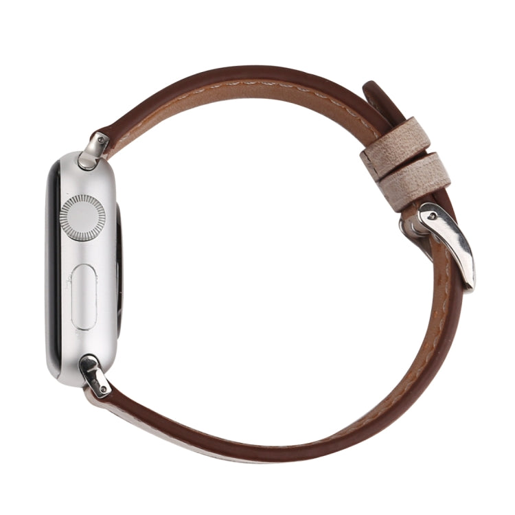 適用於 Apple Watch Series 10 42mm / 9&8&7 41mm / SE 3&SE 2&6&SE&5&4 40mm / 3&2&1 38mm 新鮮風格真皮錶帶，38mm