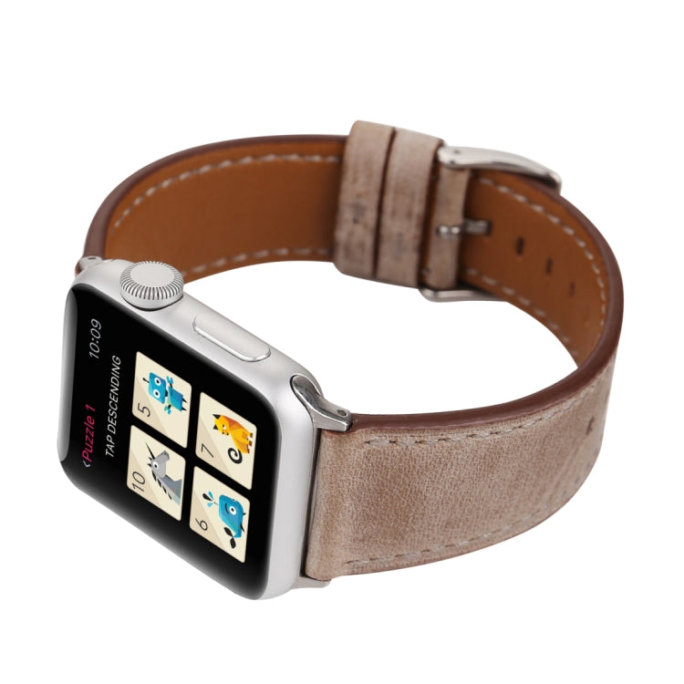 適用於 Apple Watch Series 10 42mm / 9&8&7 41mm / SE 3&SE 2&6&SE&5&4 40mm / 3&2&1 38mm 新鮮風格真皮錶帶，38mm