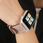 適用於 Apple Watch Series 10 42mm / 9&8&7 41mm / SE 3&SE 2&6&SE&5&4 40mm / 3&2&1 38mm 新鮮風格真皮錶帶，38mm