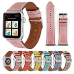 適用於 Apple Watch Series 10 42mm / 9&8&7 41mm / SE 3&SE 2&6&SE&5&4 40mm / 3&2&1 38mm 新鮮風格真皮錶帶，38mm