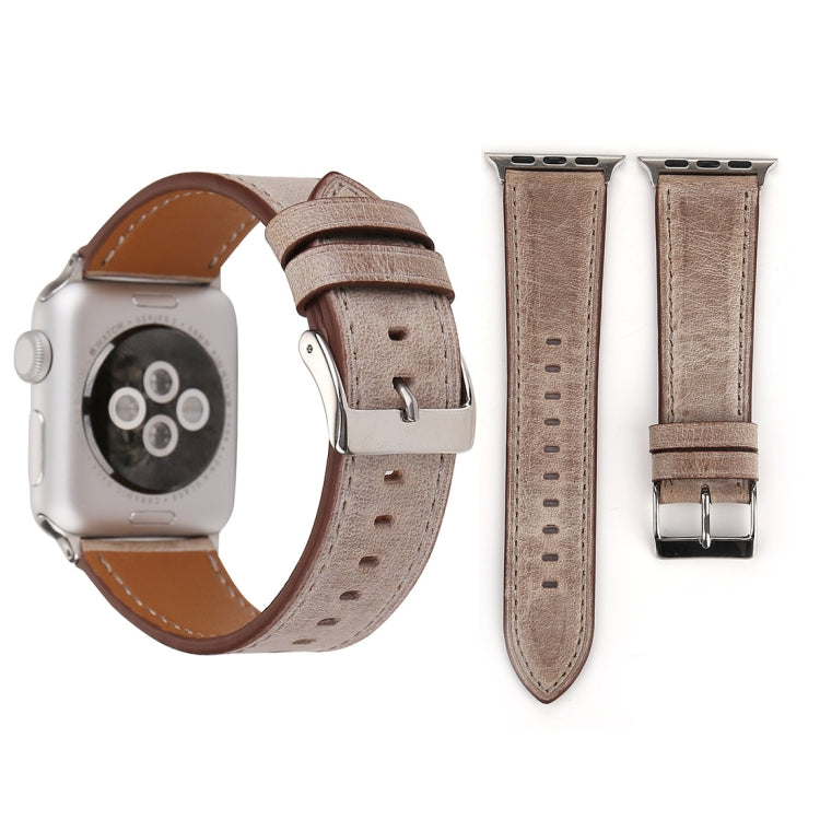 適用於 Apple Watch Ultra 49mm&Watch Ultra 2 49mm / Series 10 46mm / 9&8&7 45mm / SE 3&SE 2&6&SE&5&4 44mm / 3&2&1 42mm 新鮮風格真皮錶帶，42mm