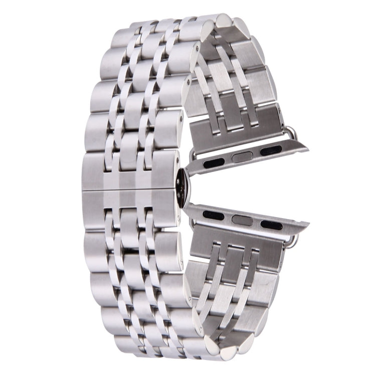 22mm 男款隱藏蝴蝶扣 7 珠不鏽鋼錶帶，適用於 Apple Watch 38mm，22mm 男款