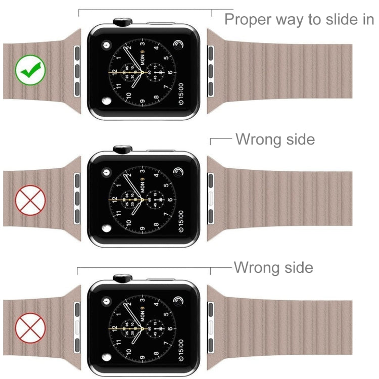 適用於 Apple Watch 38mm 環形磁吸扣 PU 皮革錶帶